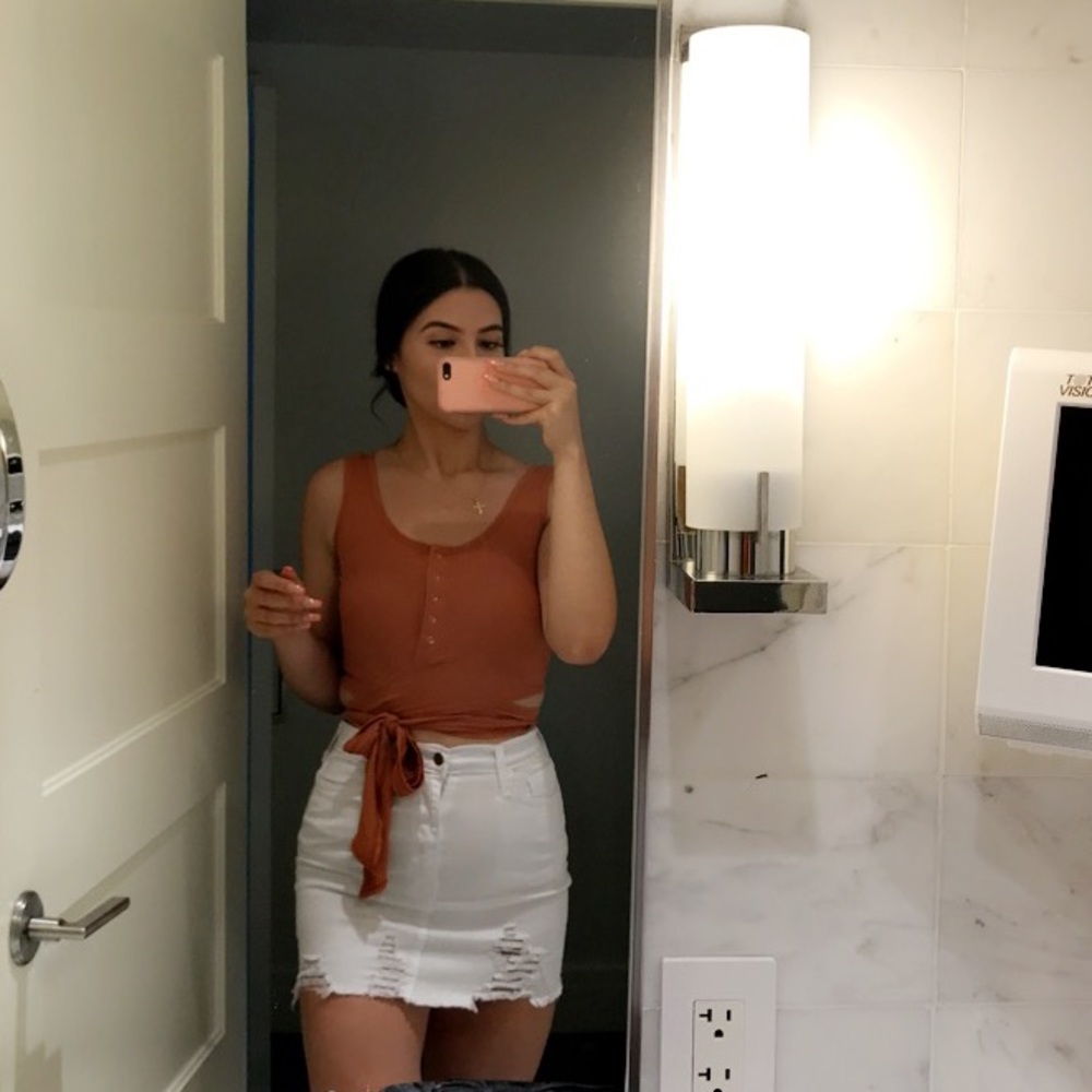 Orange crop top